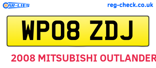 WP08ZDJ are the vehicle registration plates.