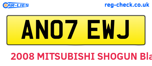 AN07EWJ are the vehicle registration plates.