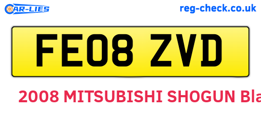 FE08ZVD are the vehicle registration plates.