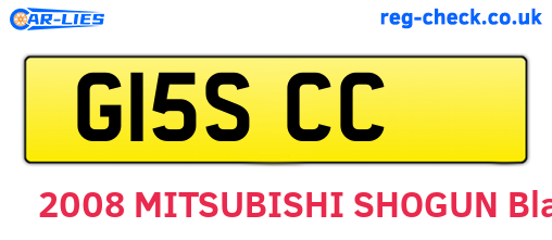G15SCC are the vehicle registration plates.