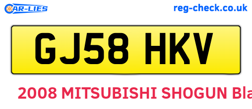 GJ58HKV are the vehicle registration plates.
