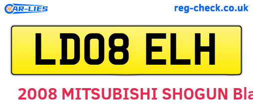 LD08ELH are the vehicle registration plates.