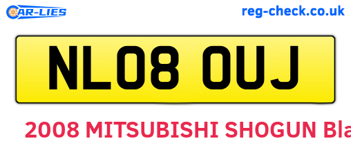 NL08OUJ are the vehicle registration plates.