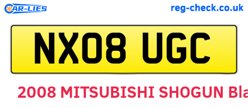 NX08UGC are the vehicle registration plates.