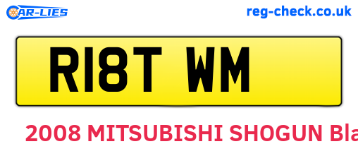R18TWM are the vehicle registration plates.