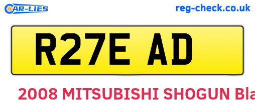 R27EAD are the vehicle registration plates.