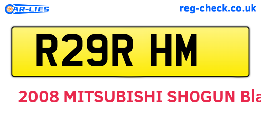 R29RHM are the vehicle registration plates.