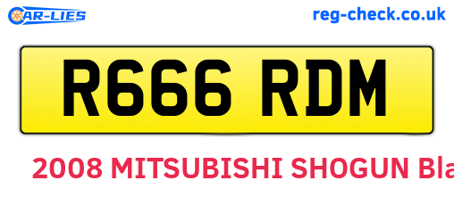 R666RDM are the vehicle registration plates.