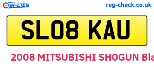 SL08KAU are the vehicle registration plates.