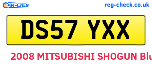 DS57YXX are the vehicle registration plates.