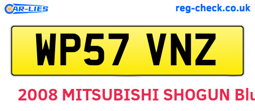 WP57VNZ are the vehicle registration plates.