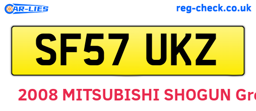 SF57UKZ are the vehicle registration plates.