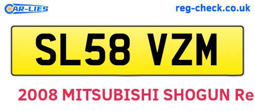 SL58VZM are the vehicle registration plates.