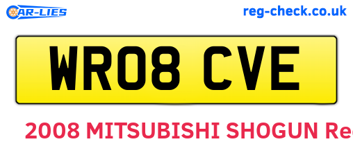 WR08CVE are the vehicle registration plates.