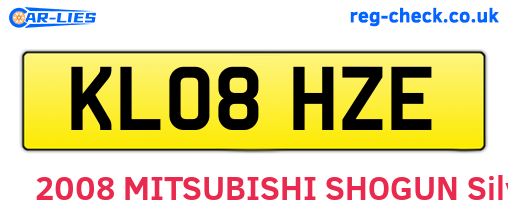 KL08HZE are the vehicle registration plates.