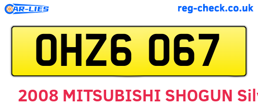 OHZ6067 are the vehicle registration plates.