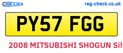 PY57FGG are the vehicle registration plates.