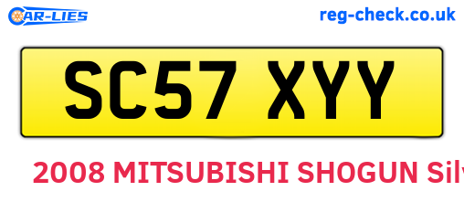SC57XYY are the vehicle registration plates.