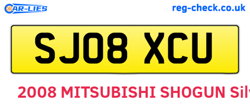 SJ08XCU are the vehicle registration plates.