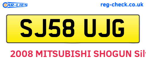 SJ58UJG are the vehicle registration plates.