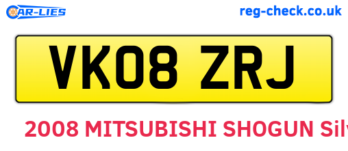 VK08ZRJ are the vehicle registration plates.