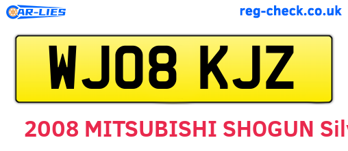 WJ08KJZ are the vehicle registration plates.