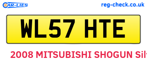 WL57HTE are the vehicle registration plates.