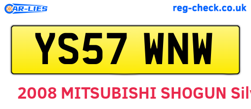 YS57WNW are the vehicle registration plates.