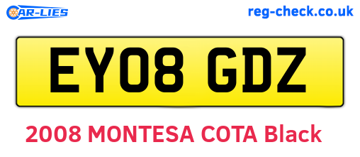 EY08GDZ are the vehicle registration plates.