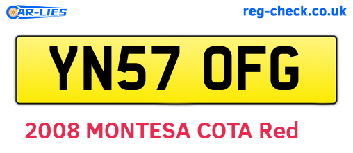 YN57OFG are the vehicle registration plates.