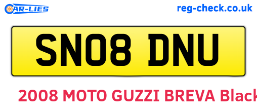 SN08DNU are the vehicle registration plates.