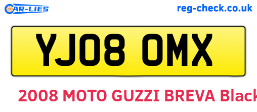 YJ08OMX are the vehicle registration plates.