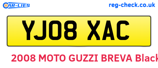 YJ08XAC are the vehicle registration plates.
