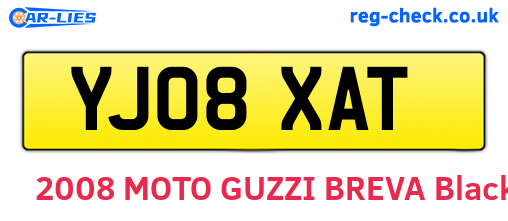 YJ08XAT are the vehicle registration plates.