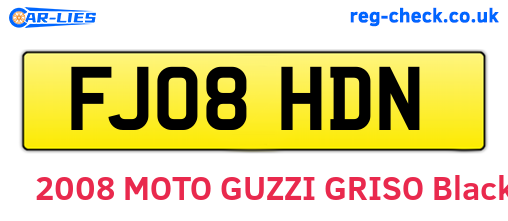 FJ08HDN are the vehicle registration plates.
