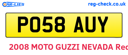 PO58AUY are the vehicle registration plates.