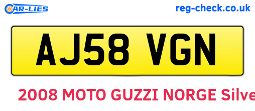AJ58VGN are the vehicle registration plates.