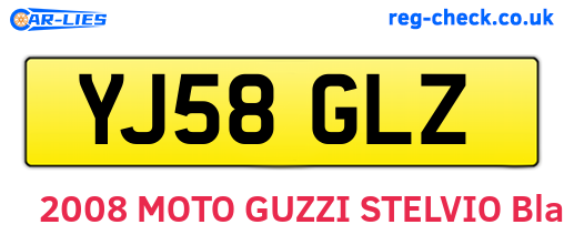 YJ58GLZ are the vehicle registration plates.