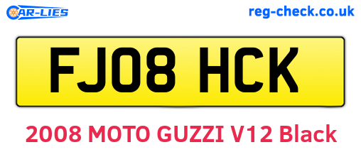 FJ08HCK are the vehicle registration plates.