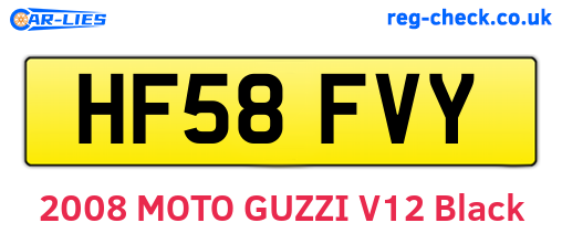 HF58FVY are the vehicle registration plates.