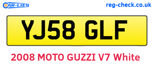 YJ58GLF are the vehicle registration plates.