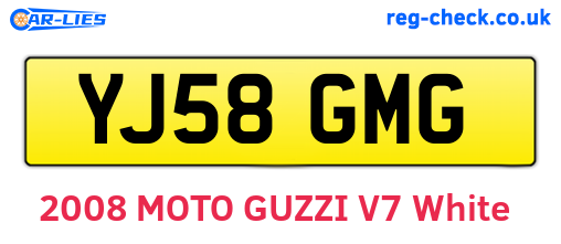 YJ58GMG are the vehicle registration plates.