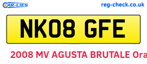 NK08GFE are the vehicle registration plates.