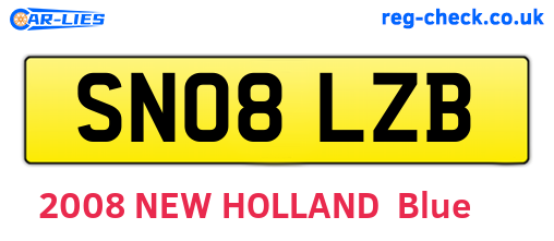 SN08LZB are the vehicle registration plates.