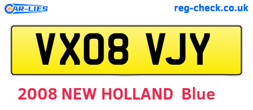 VX08VJY are the vehicle registration plates.