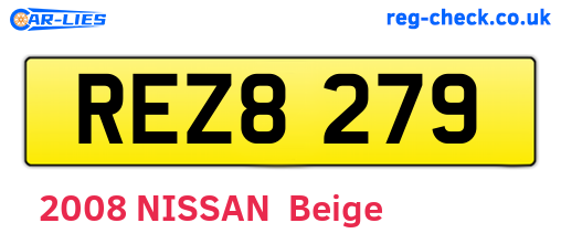 REZ8279 are the vehicle registration plates.