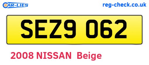 SEZ9062 are the vehicle registration plates.
