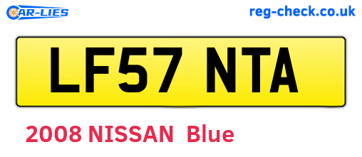 LF57NTA are the vehicle registration plates.