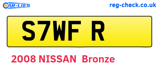 S7WFR are the vehicle registration plates.