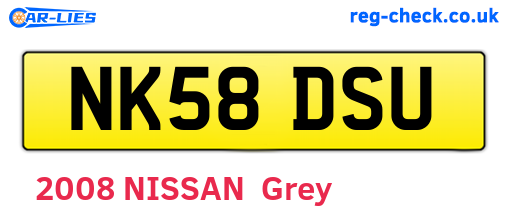 NK58DSU are the vehicle registration plates.